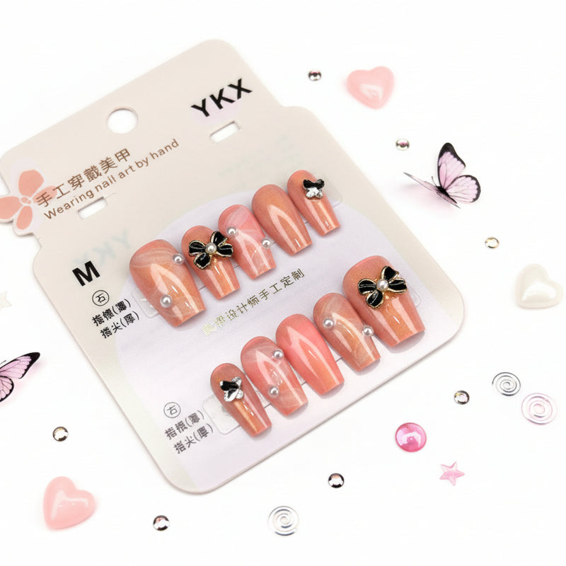 Elegant Charm Beautiful Press-On Nails for woman - Size M - Project M Shop