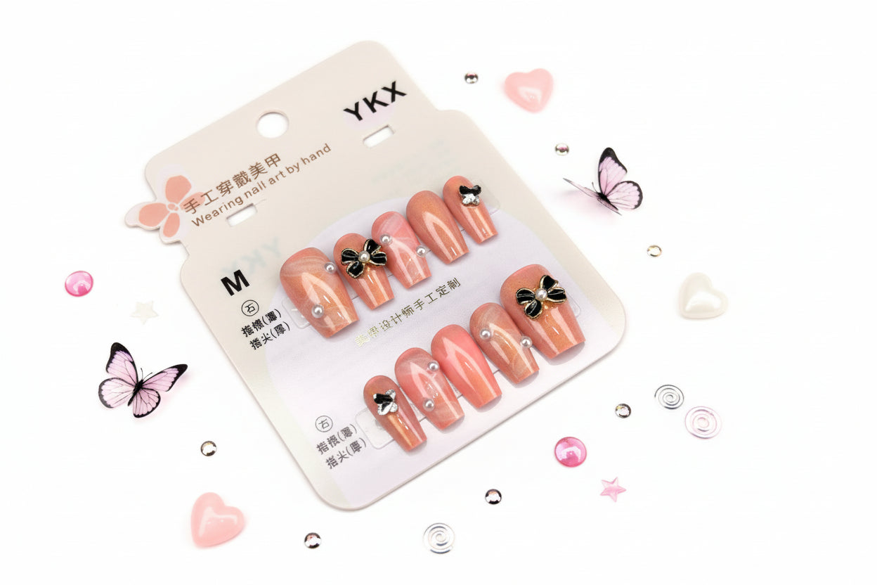 Elegant Charm Beautiful Press-On Nails for woman - Size M - Project M Shop