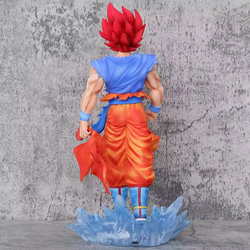 Dragon Ball Z DBZ Goku Dual Head LED Blue PVC Anime Figure For showpiece or decoration