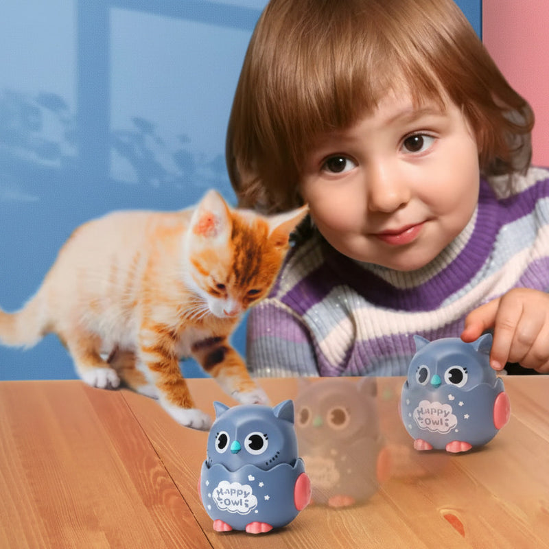 Pet Interactive Press To Slide Owls Toy - Colorful Interactive Pet Owl Toy - Project M Shop