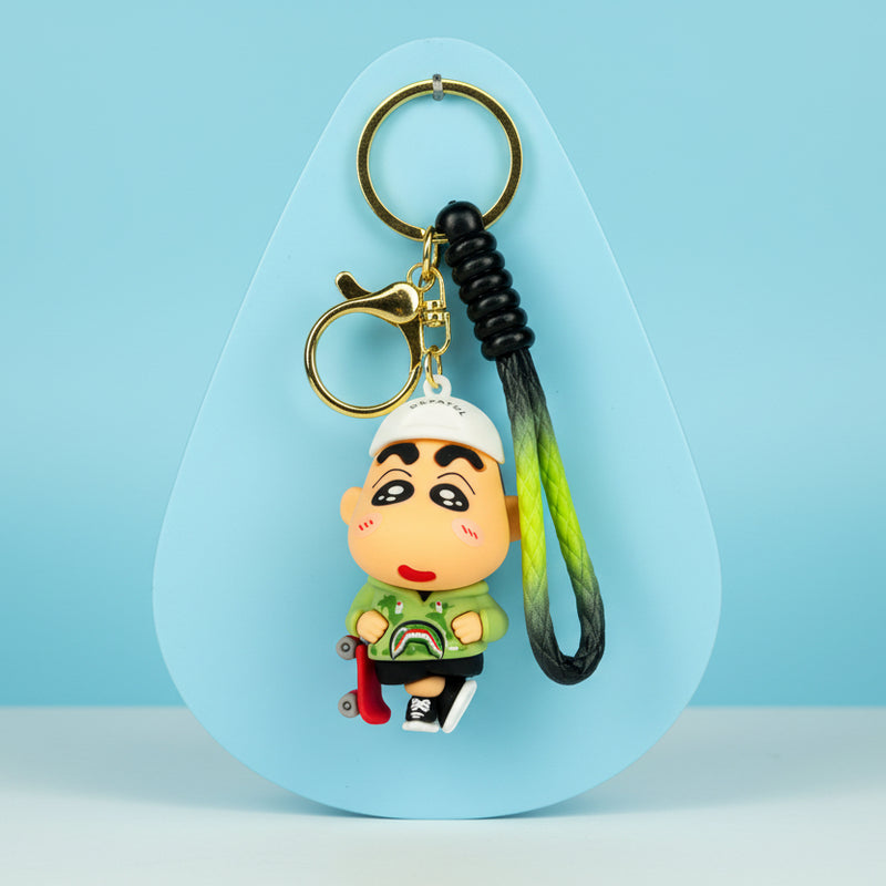 Shin-chan PVC Keychain with White Cap & Sweatshirt - Premium Quality - Project M Shop
