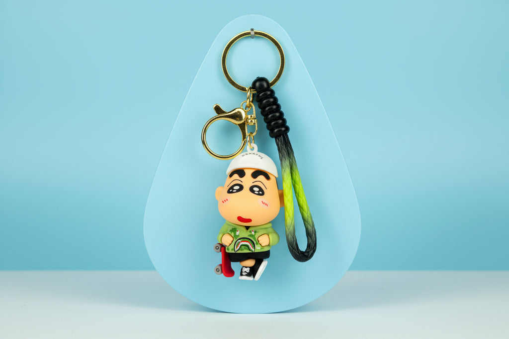 Shin-chan PVC Keychain with White Cap & Sweatshirt - Premium Quality - Project M Shop