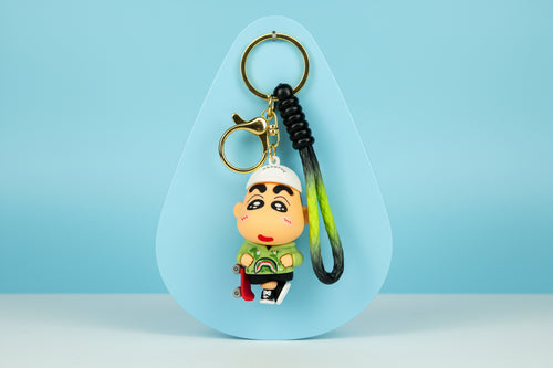 Shin-chan PVC Keychain with White Cap & Sweatshirt - Premium Quality