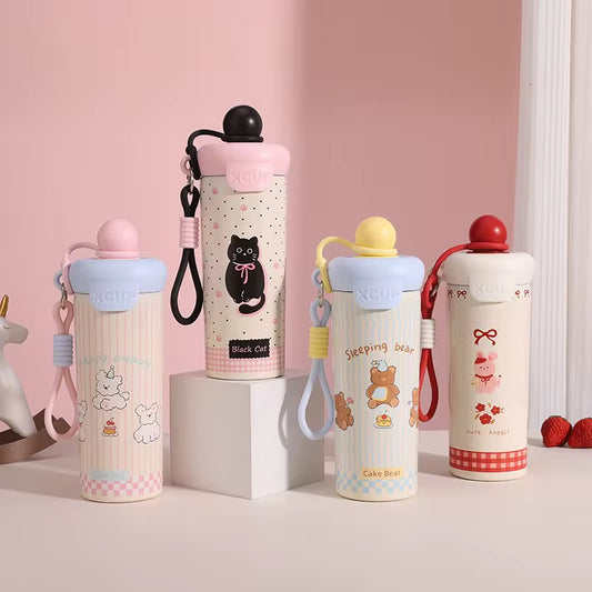 Cute Cartoon Quirky Stainless Steel Cup - 600 ML - Random Color