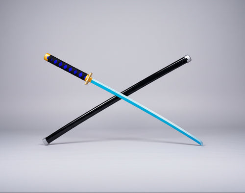 Muichiro Blue Wooden Katana 106 CM Long - Demon Slayer Collectable Wooden katana