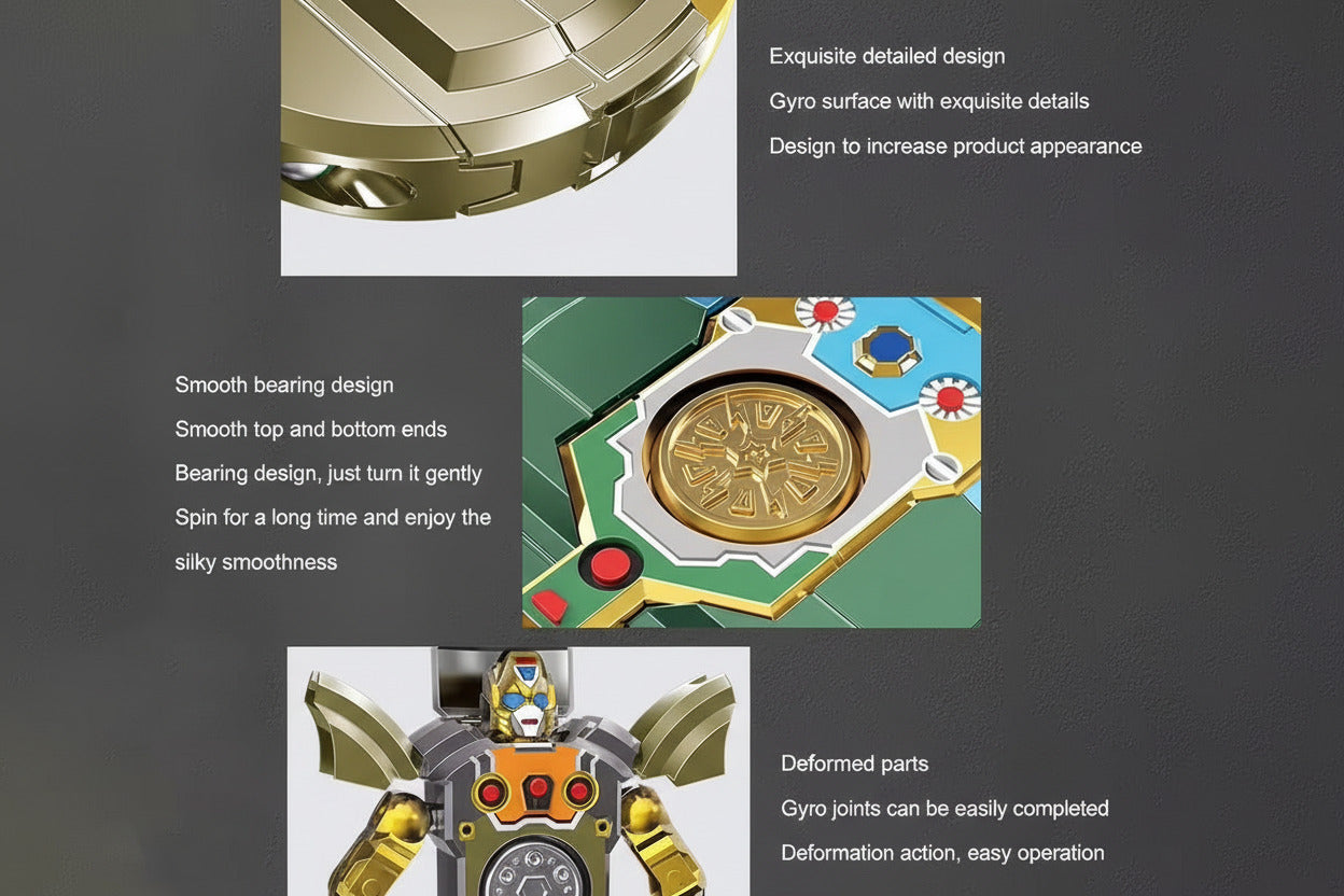 Transformable Fidget Spinner Gyro Toys - Stress Relief & Sensory Robot Toy for All