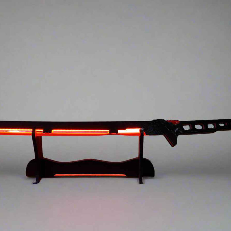 LED Chinese Style Katana Swords - Red Glowing Wooden Red Swords for Gifts and Decorations