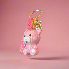 Pink Bear Keychain - Premium Quality Acrylic Keychain with Strap for Stylish Accessories - Project M Shop