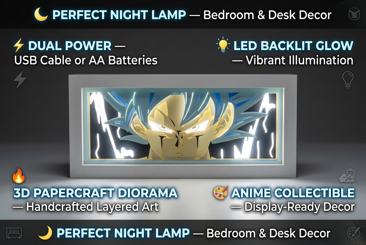 Goku Dragon Ball Z LED Lamp – Paper Craft Anime Night Light - photo 1