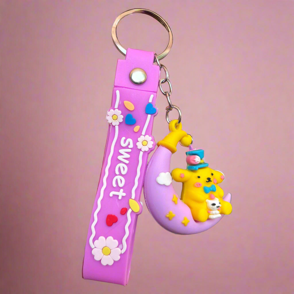 Pompompurin on Moon PVC Keychain – Cozy Sanrio Charm