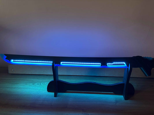 Led Light Glowing Chinese Style Katana Wooden Sword - Blue Color - Project M Shop
