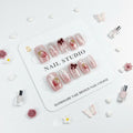 Fruity Strawberry Charms & Printed Press-On Nails -  Size S & M - Project M Shop