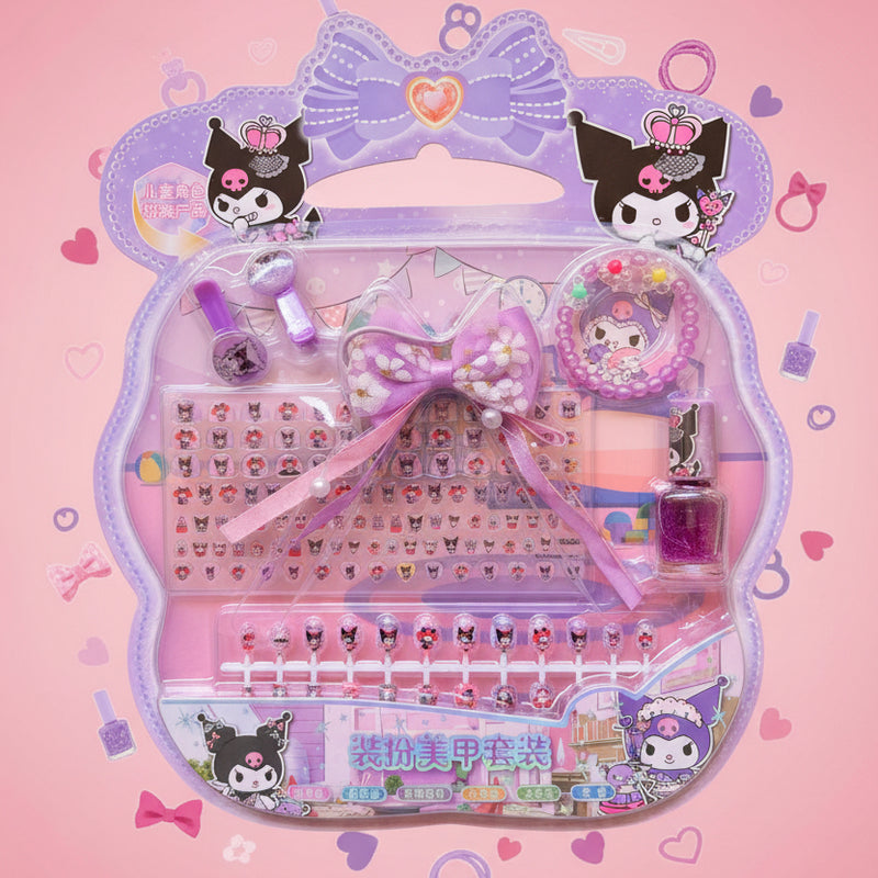 Sanrio Kuromi Nail Set with Hair Accessories for Stylish Nail Art - Project M Shop