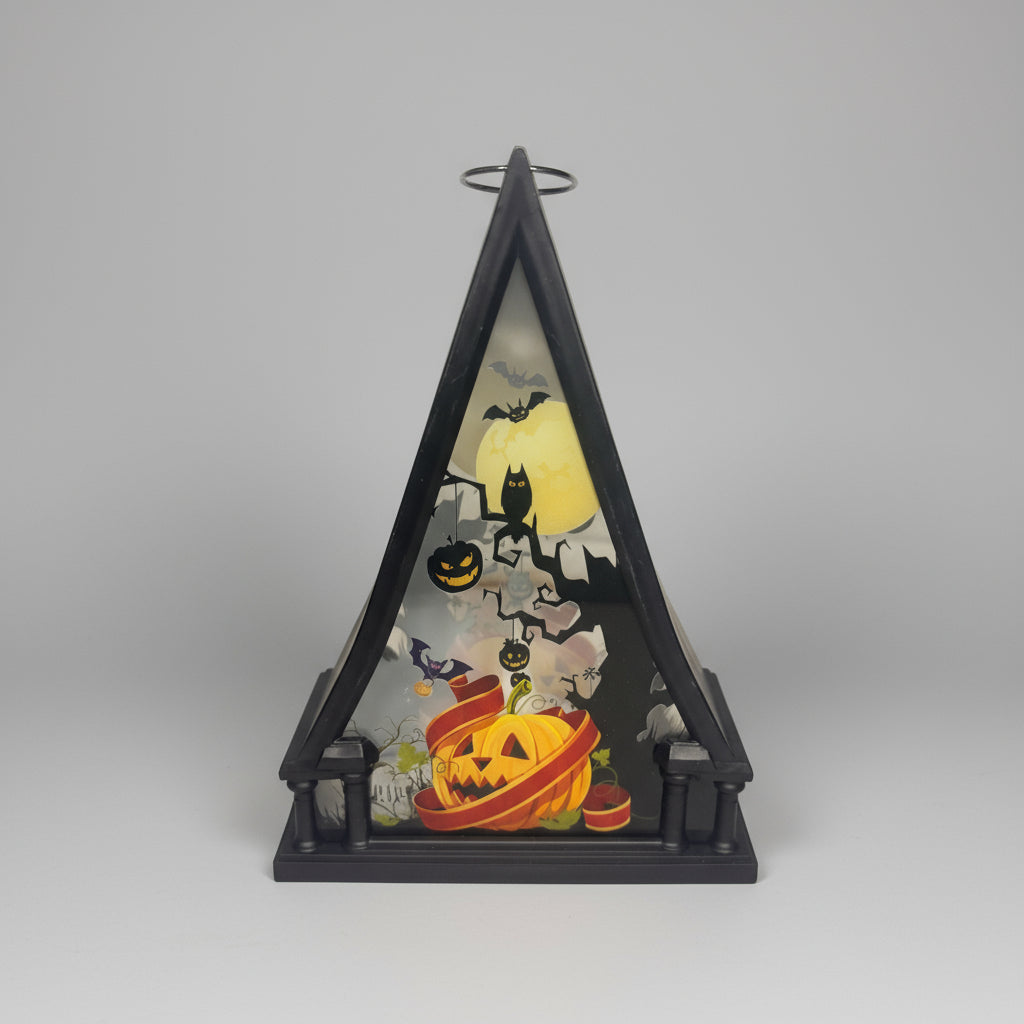 Halloween Pumpkin Tringle Shaped Lantern LED Light For Decoration - For Indoor Use - Project M Shop