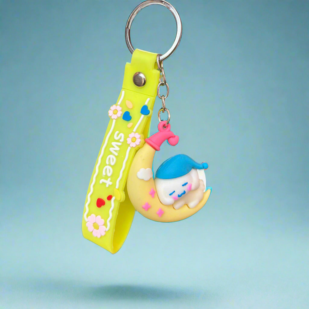 Cinnamoroll Moon PVC Keychain – Dreamy Sanrio Charm