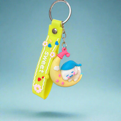 Cinnamoroll Keychain Moon PVC Rubber Strap - Cute Cinnamoroll Accessory - Project M Shop