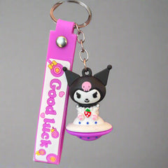 Kuromi Rubber Keychain with Strap - PVC Collectible - Project M Shop