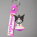 Kuromi Rubber Keychain with Strap - PVC Collectible - Project M Shop