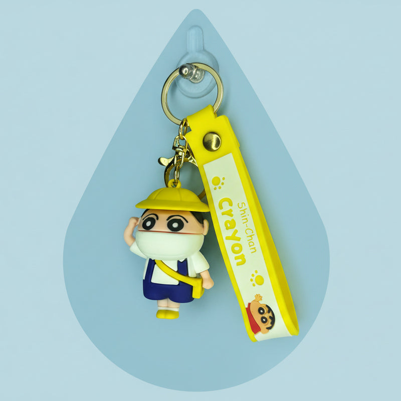 Shin-chan Keychain with Yellow Cap - Premium PVC Collectible - Project M Shop