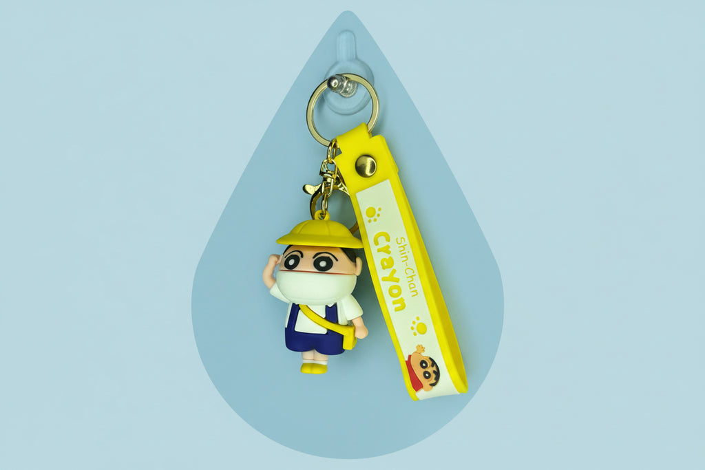 Shin-chan Keychain with Yellow Cap - Premium PVC Collectible - Project M Shop
