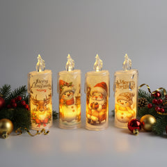 Set Of 4 - Christmas Candle Light For Indoor Christmas Decoration - Project M Shop