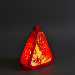 Christmas Triangle Shaped Lantern LED Light For Decoration - For Indoor Use (Red) - Project M Shop