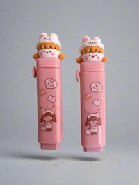 Pink Girl Pen & Eraser Combo – Set of 2 School Stationery