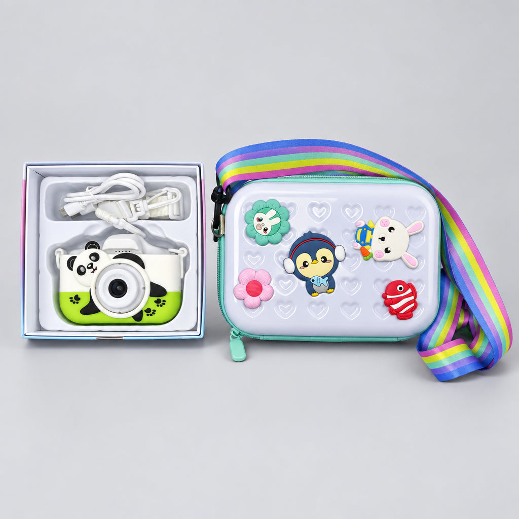 Cartoon Charm Sling Bag + Dual Lens 40MP Kids Camera Combo - photo 16