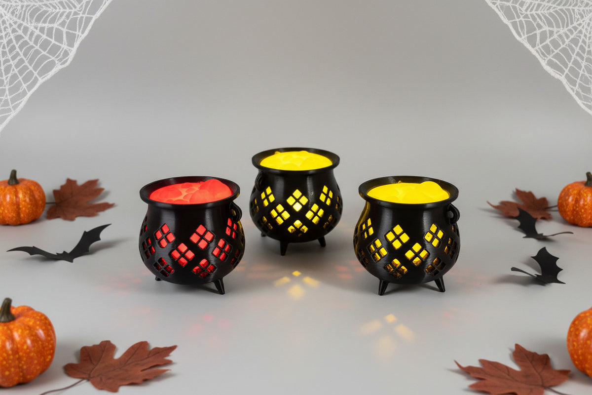 Witch Cauldron LED Light Decor (Set of 3) | Halloween Party Decoration India
