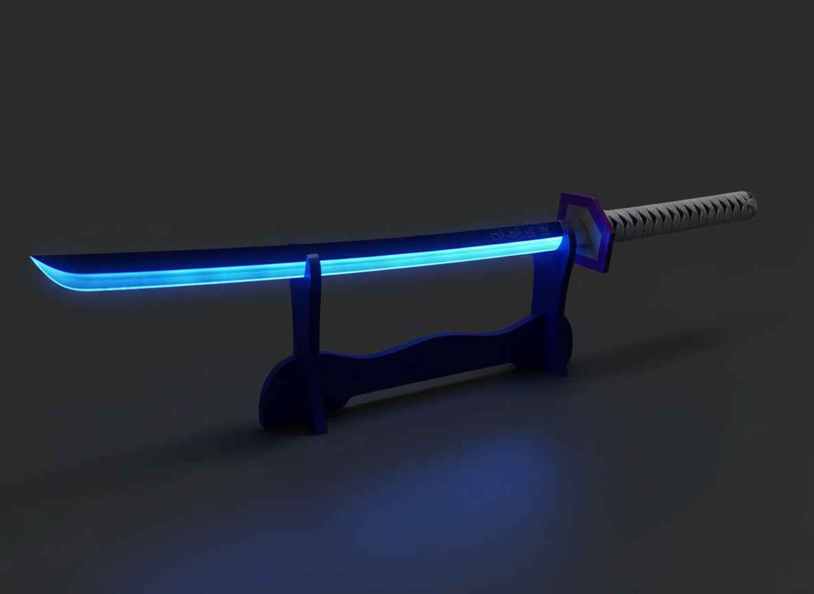 Tomioka Giyuu Blue LED Katana – Blue Demon Slayer-Inspired Glowing Sword