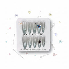 Pearl & Heart Long Press-On Nails - Size S - Project M Shop