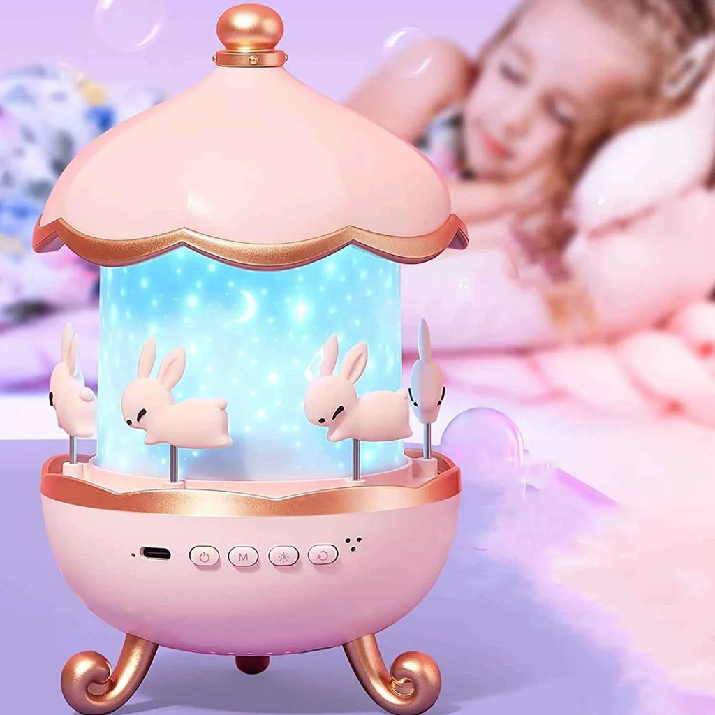 Bunny Carousel Night Lamp - Rotating LED Night Light - Project M Shop