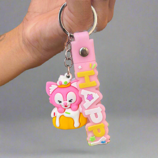 Pinkfong PVC Rubber Keychain with Strap - Cute and Durable Accessory - Project M Shop