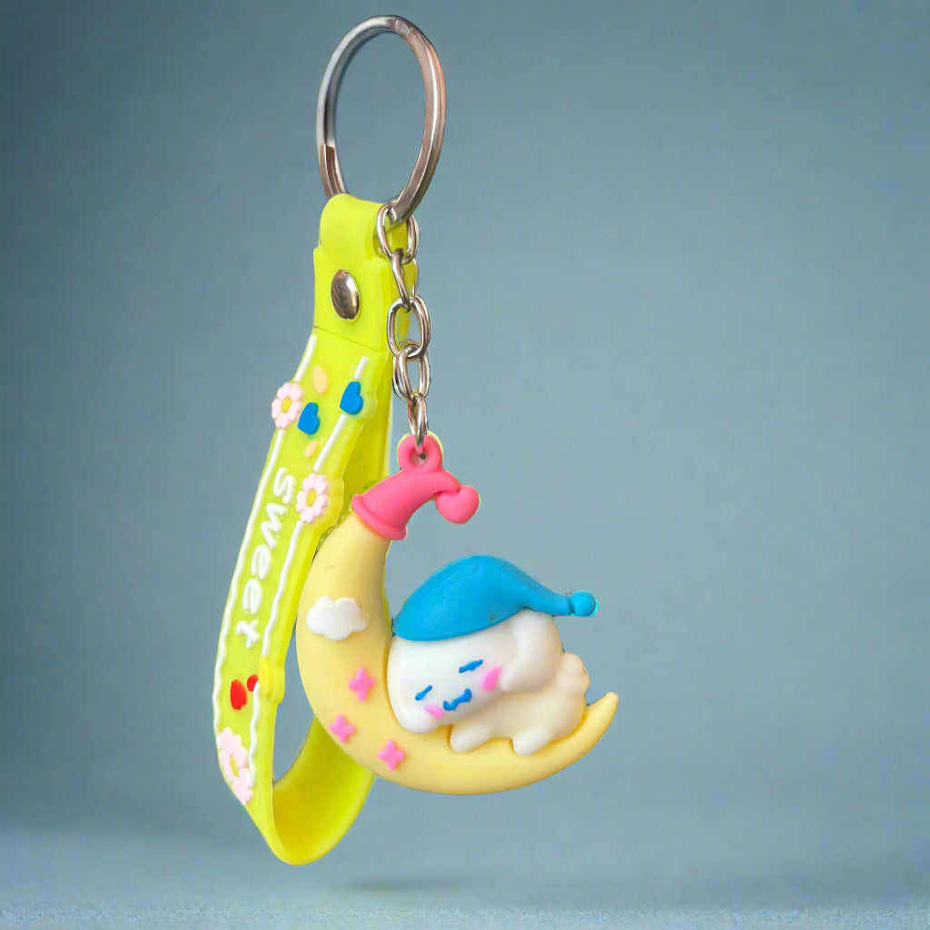 Cinnamoroll Moon PVC Keychain – Dreamy Sanrio Charm
