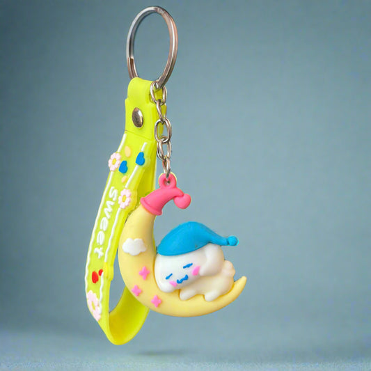 Cinnamoroll Keychain Moon PVC Rubber Strap - Cute Cinnamoroll Accessory - Project M Shop