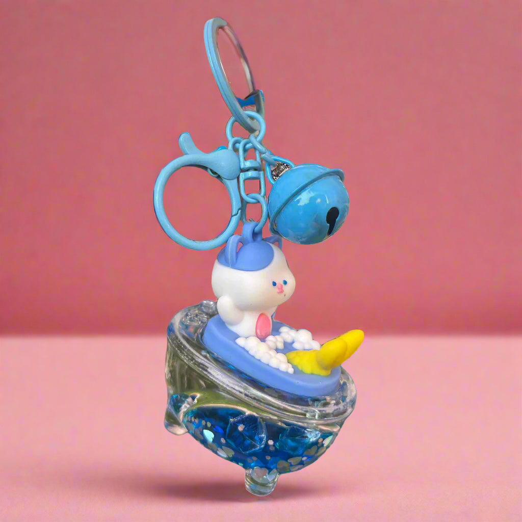 Cinnamoroll Acrylic Keychain with Bell – Glossy Charm