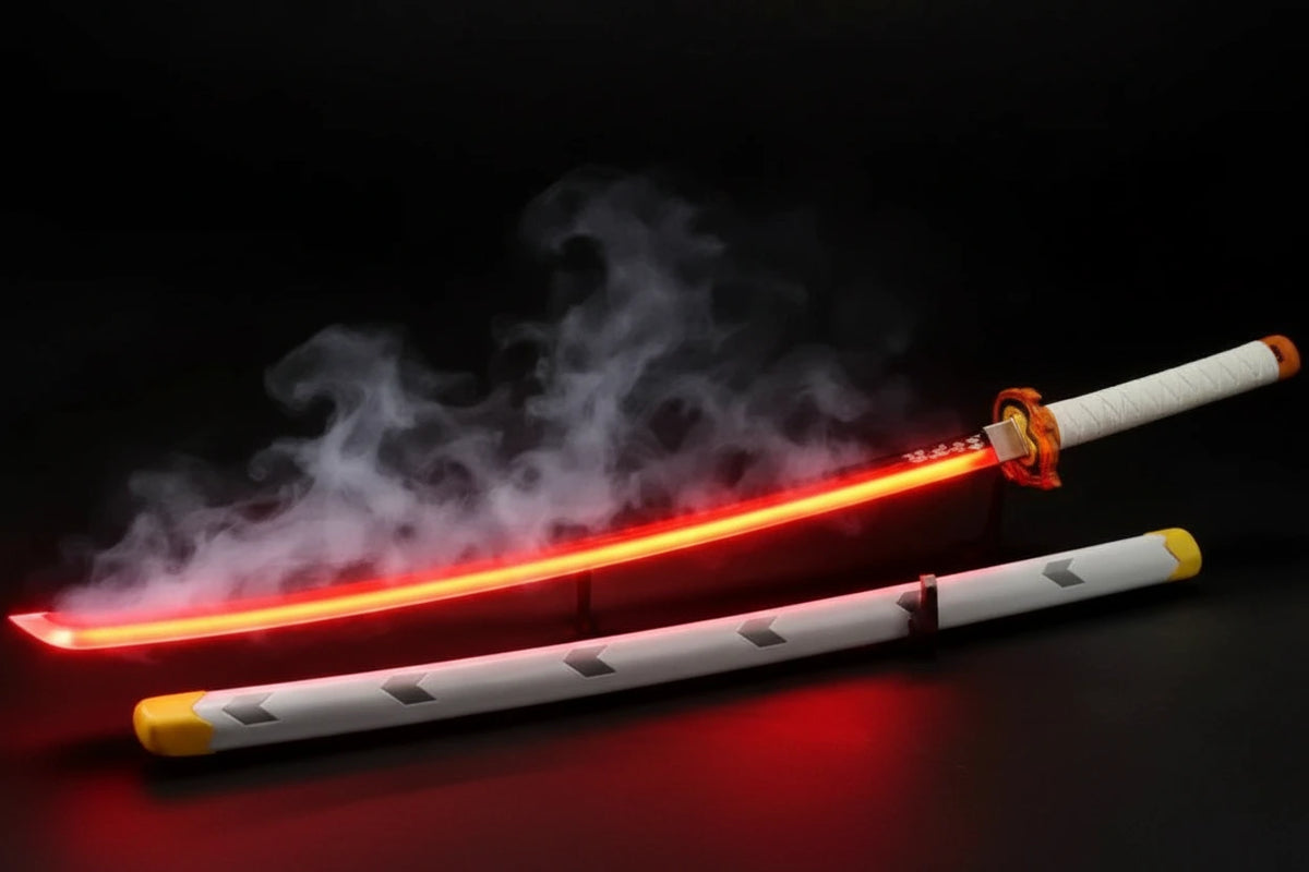 Rengoku Flaming 104 CM Long Demon Slayer Katana With Smoke & RGB Light - Collector’s choice