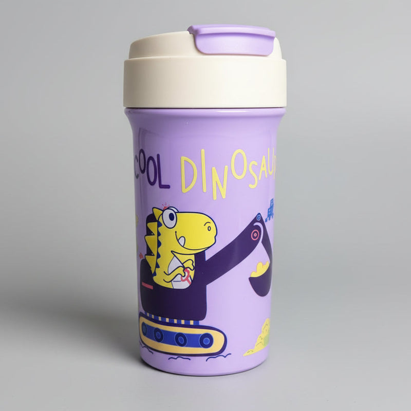 Dinosaur Printed Plastic Water Bottle For Kids - 400 ML - Project M Shop