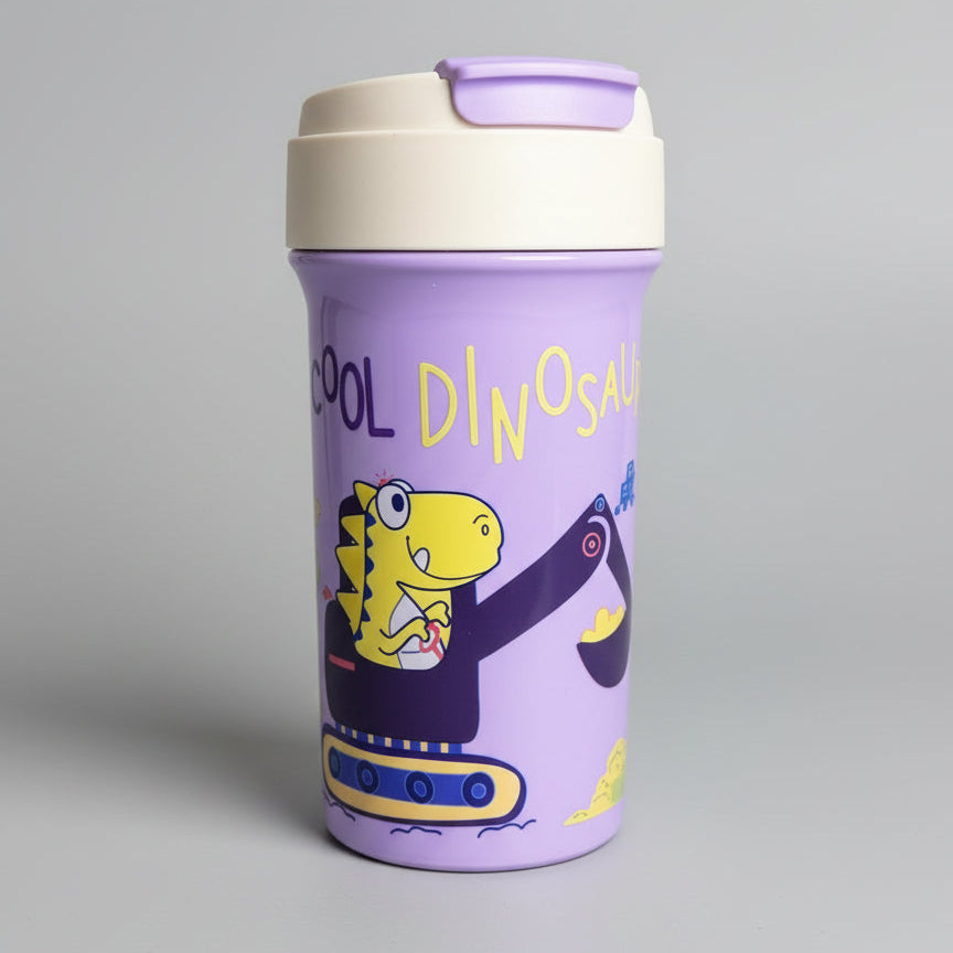 Dinosaur Printed Plastic Water Bottle For Kids - 400 ML - Project M Shop
