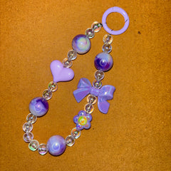 Purple Hair Tie & Heart Phone/bag charm - Project M Shop