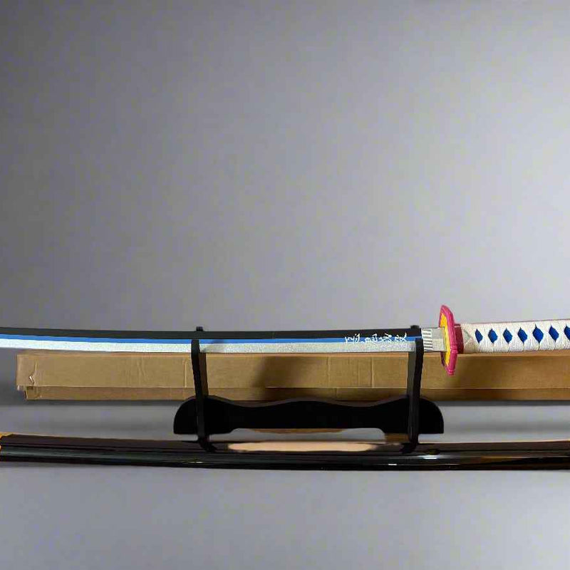 Giyuu Blue Wooden Sword - Anime Wooden Katana from Demon Slayer for Collectors