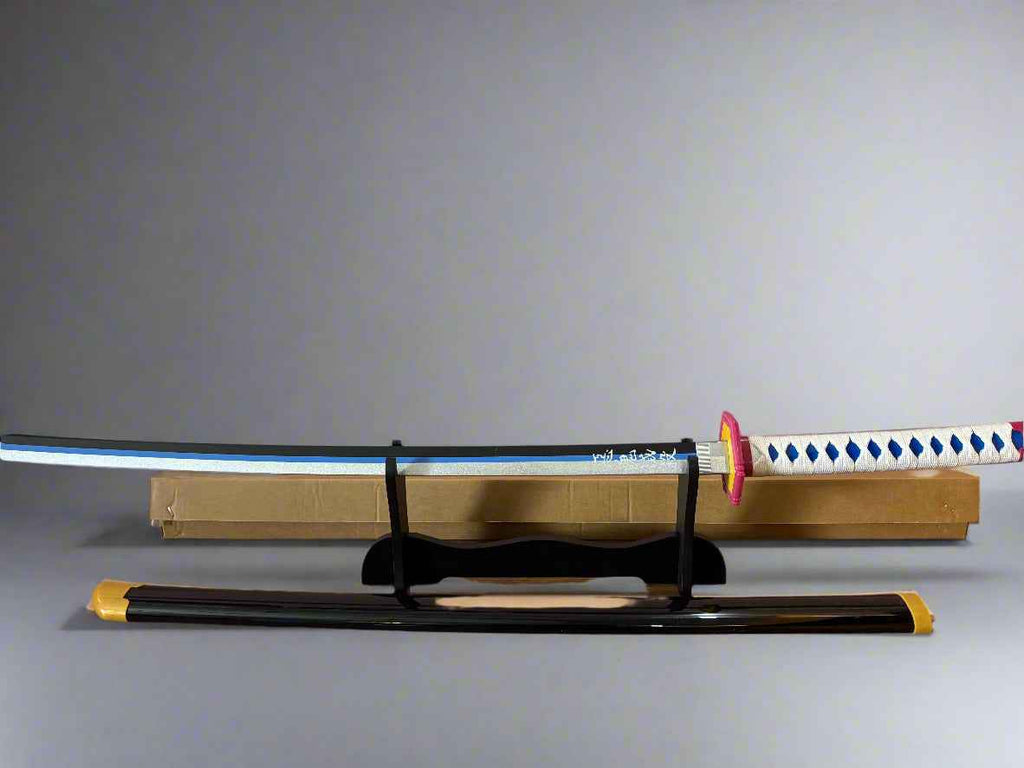 Giyuu Blue Wooden Sword - Anime Wooden Katana from Demon Slayer for Collectors