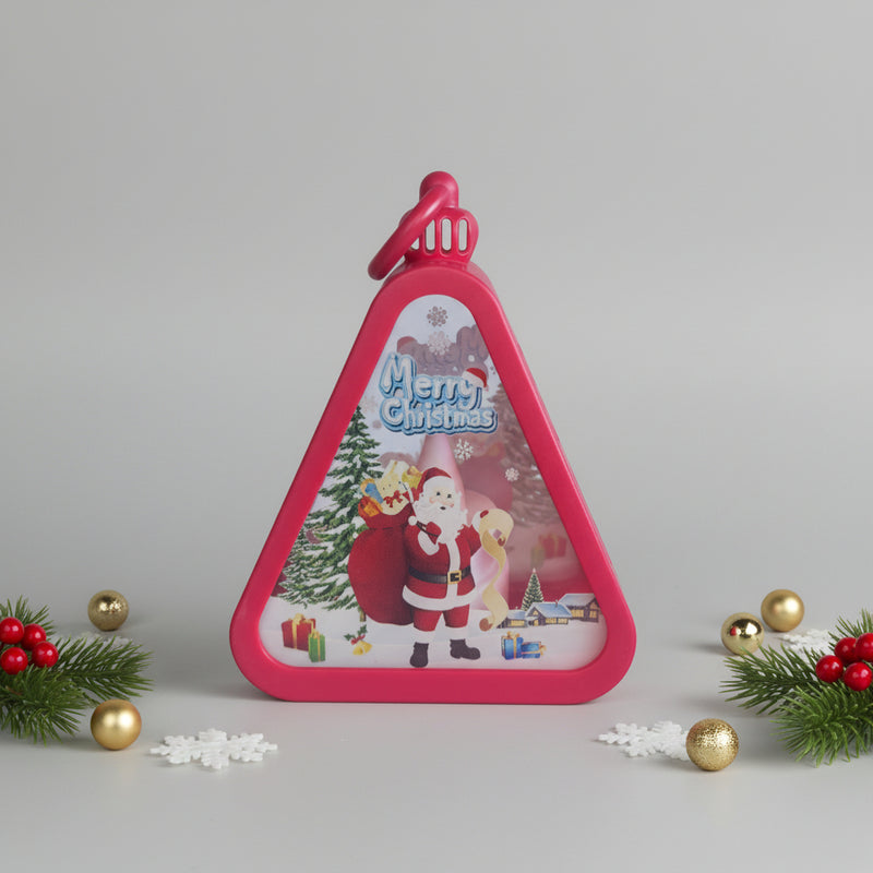 Santa Christmas Triangle Shaped Lantern LED Light For Decoration - For Indoor Use (Red) - Project M Shop