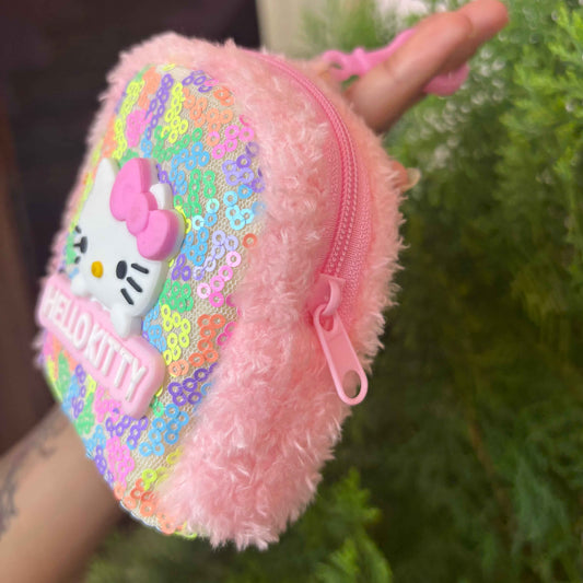 Hello Kitty Coin Purse Keychain - Fluffy Design and Cute Accessories - Project M Shop