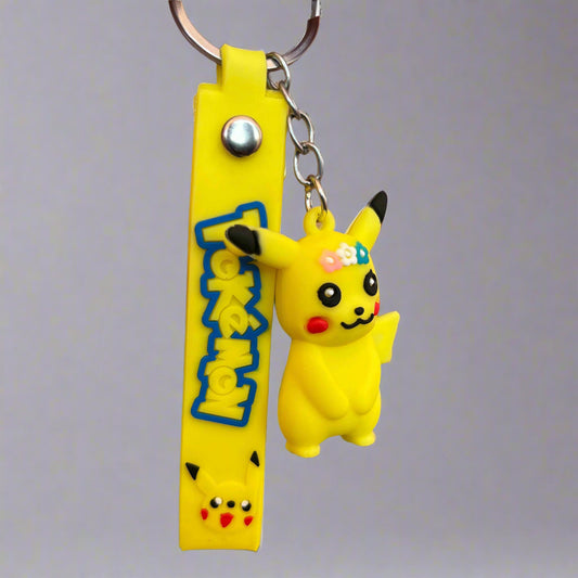 Pikachu Keychain - Pokémon PVC Rubber Keychain With Strap - Project M Shop