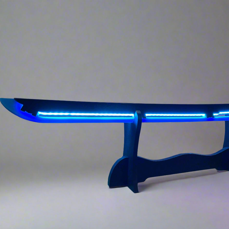 Led Light Glowing Chinese Style Katana Wooden Sword - Blue Color - Project M Shop