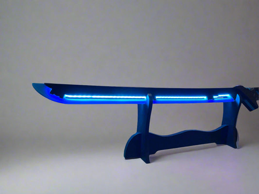 Led Light Glowing Chinese Style Katana Wooden Sword - Blue Color - Project M Shop