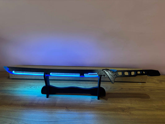 Led Light Glowing Chinese Style Katana Wooden Sword - Blue Color - Project M Shop