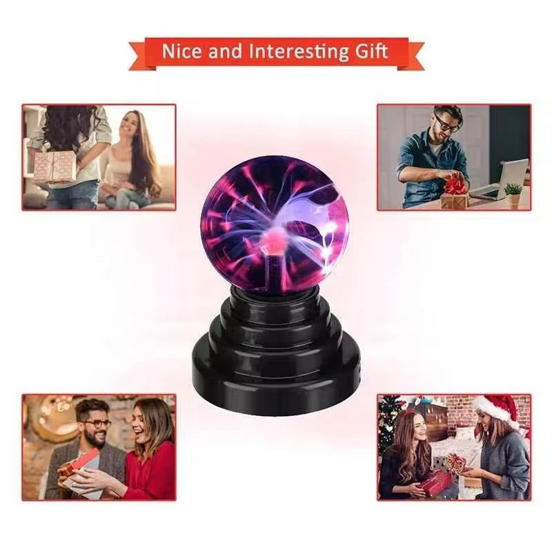 Plasma Ball Lamp 3 Inch – Touch-Reactive LED Desk Decor