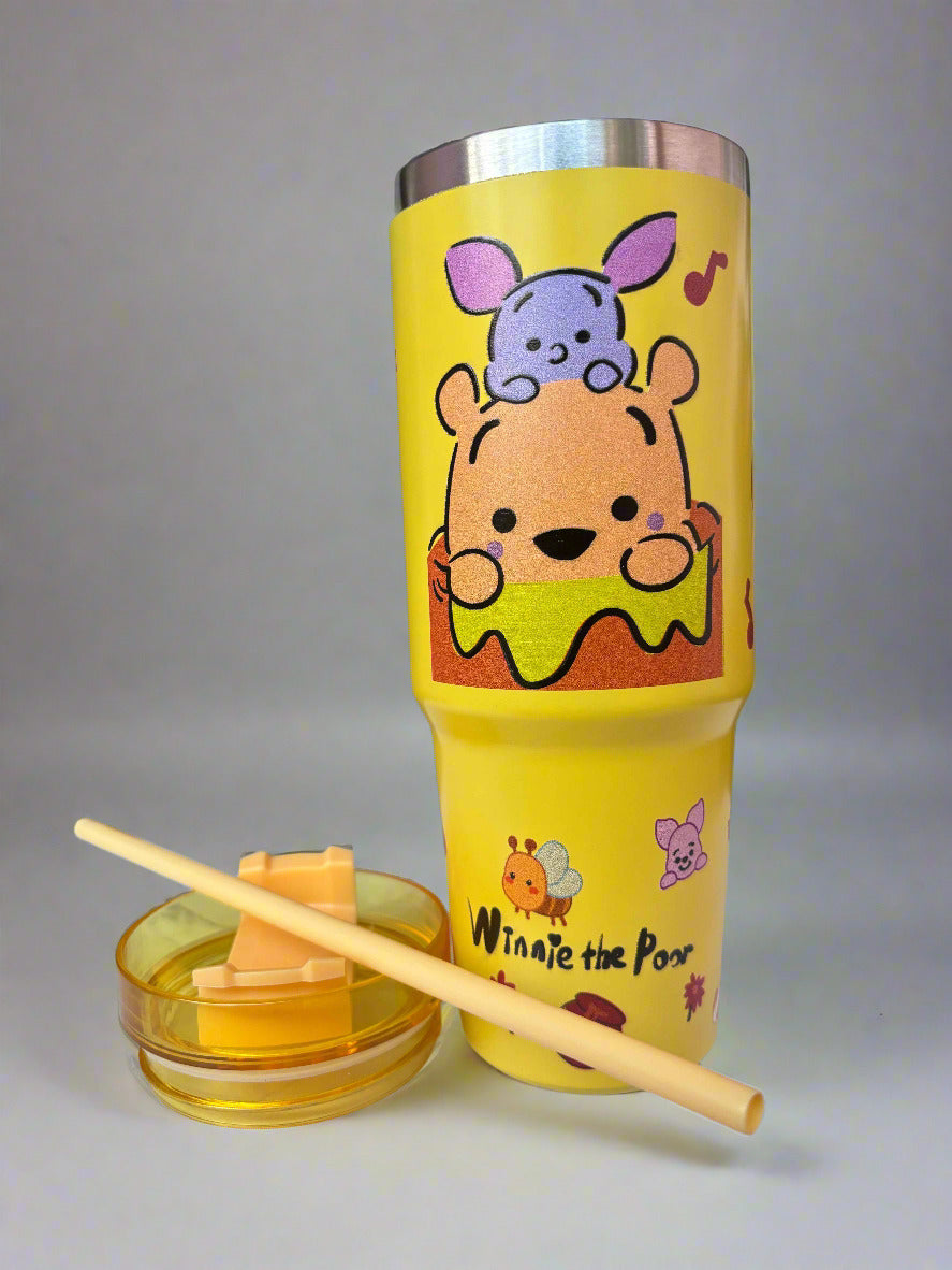 Winnie The Pooh Tumbler - 900 Ml Stainless Steel Tumbler - Project M Shop